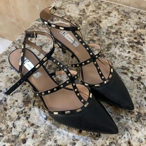 INC Black Strapped Heels